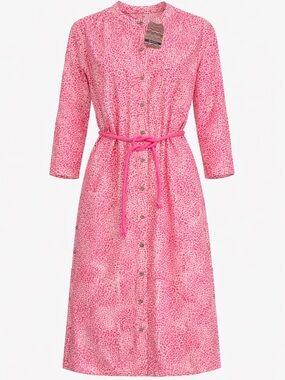 Vilagello Anett Kaftan Dress in Fuscia Leopard with Metallic threading SZ M NWT